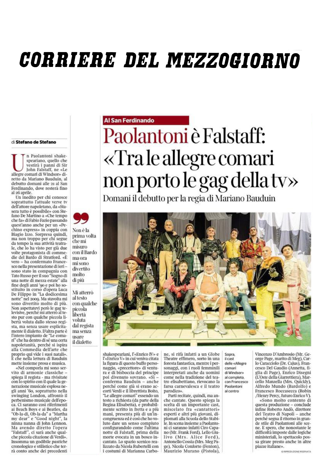 rassegna stampa comari – corriere